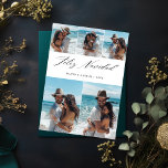 Cartão De Festividades Elegant Beach Casal 5 Foto Feliz Navidad<br><div class="desc">Celebre a temporada com nosso Elegante Feliz Navidad Holiday Card. Este simples e moderno cartão de Natal espanhol apresenta uma design minimalista com roteiro de caligrafia,  perfeito para compartilhar suas fotos de praia. Envie desejos calorosos com este cartão Feliz Navidad,  preto e branco,  na moda.</div>
