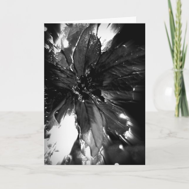 Cartão De Festividades Elegant black and white Christmas card (Frente)