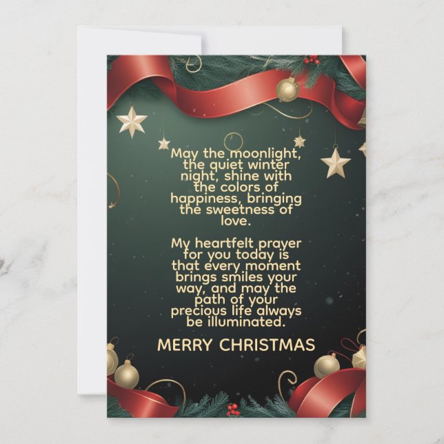 Cartão De Festividades Elegant Christmas Frame Background with Gold Stars (Frente)