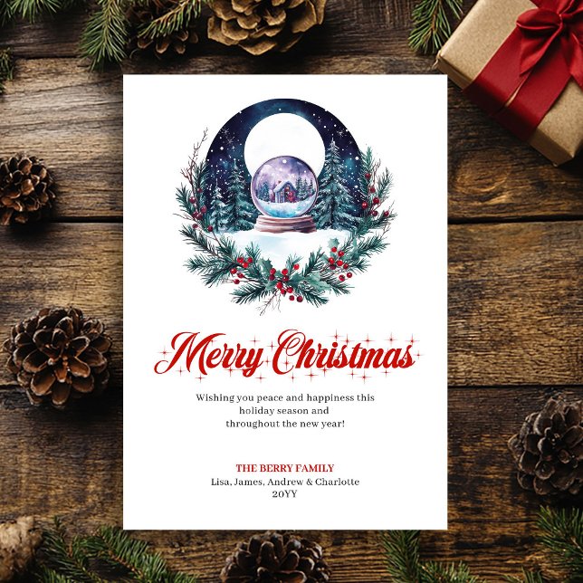 Cartão De Festividades Elegant Christmas Scene Minimalist Greeting Card (Elegant Christmas Scene Minimalist Greeting Card)