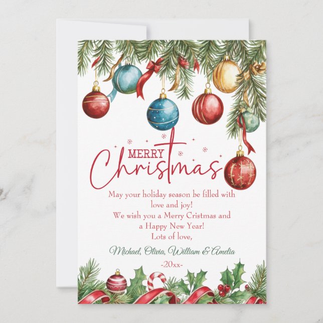 Cartão De Festividades Elegant Christmas Winter Tree (Frente)