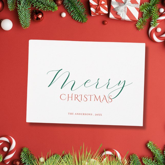 Cartão De Festividades Elegant classic calligraphy script christmas Card (Criador carregado)
