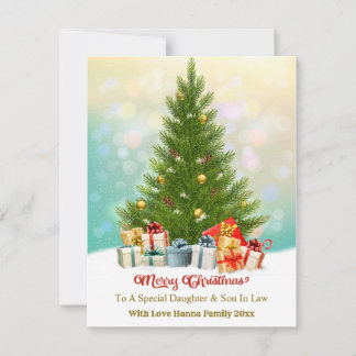 Cartão De Festividades Elegant Family Holiday Present I Christmas Tree