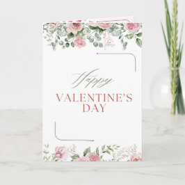 Cartão De Festividades Elegant Floral Valentine’s Day Card Soft Pink Rose