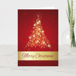 Cartão De Festividades Elegant Glowing Merry Christmas Tree