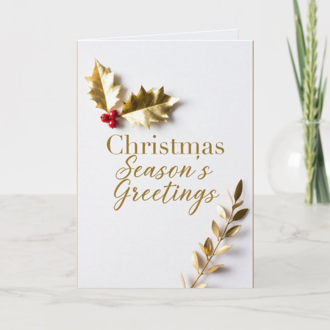 Cartão De Festividades Elegant Gold Foil Merry Christmas Card (Frente)