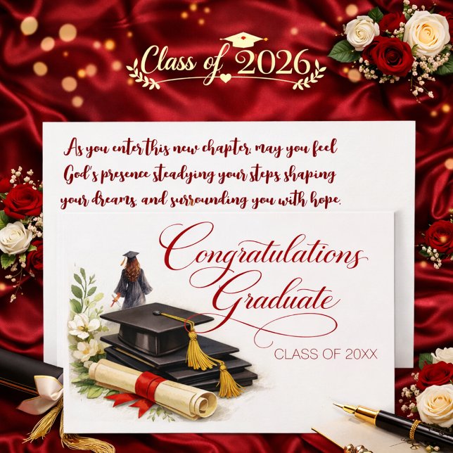 Cartão De Festividades Elegant Graduation Card with Spiritual Greeting (Criador carregado)