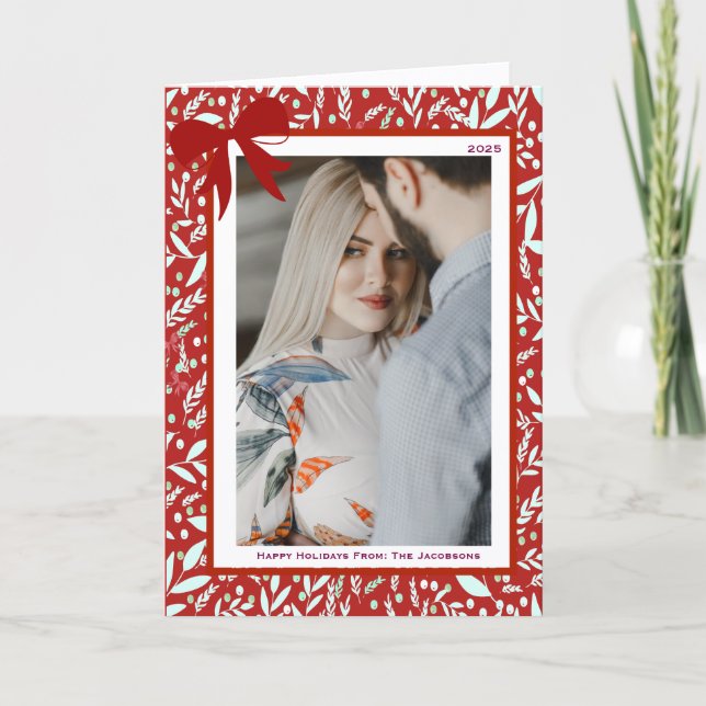 Cartão De Festividades Elegant Greeting  Holiday Card (Frente)