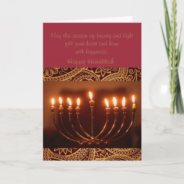 Cartão De Festividades elegant Hanukkah greeting card (Frente)