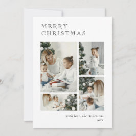 Cartão De Festividades Elegant Holiday Photo Collage Christmas Card