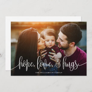 Cartão De Festividades Elegant Hope Love Hugs Berries Back Photo White