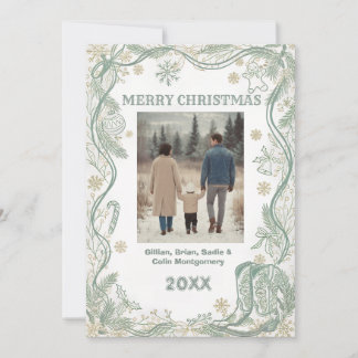 Cartão De Festividades Elegant Merry Holiday Photo Card