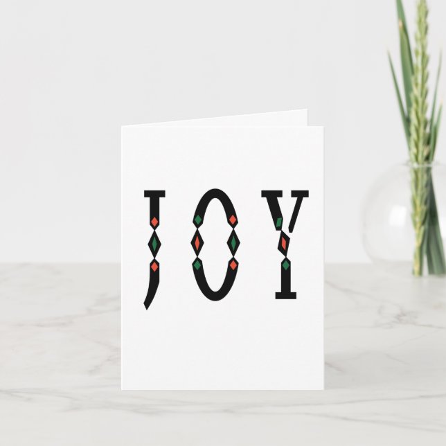 Cartão De Festividades Elegant minimalist designer font typography Joy  (Frente)