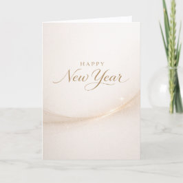 Cartão De Festividades Elegant Minimalist Gold Script Happy New Year