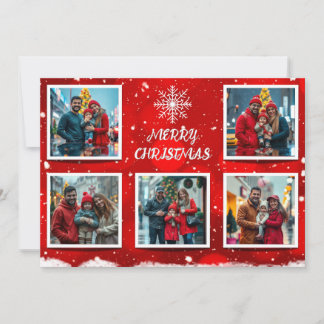 Cartão De Festividades Elegant Modern Christmas Family Photo Design