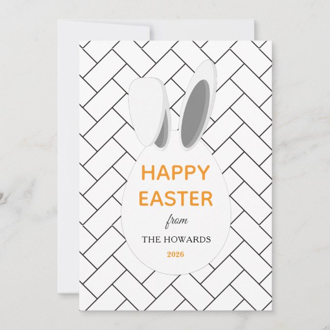 Cartão De Festividades Elegant Modern Patterns Happy Easter Photo (Frente)