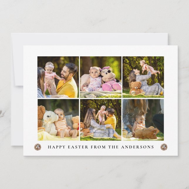 Cartão De Festividades Elegant Modern Simple Eggs Happy Easter Photo (Frente)