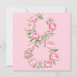 Cartão De Festividades Elegant Peony Flower Illustration for March 8 