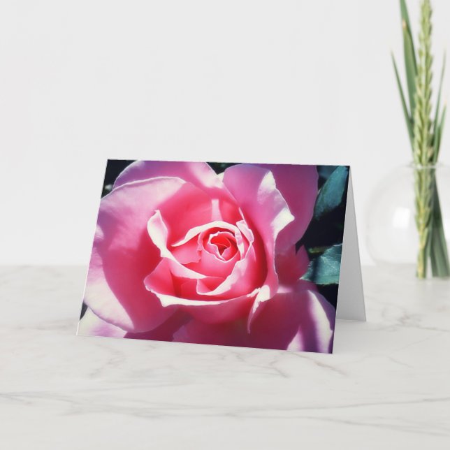 Cartão De Festividades Elegant Pink Roses Valentine Card (Frente)