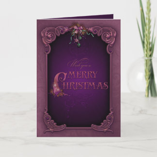 Cartão De Festividades Elegant Purple & Aqua Christmas Card