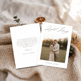 Cartão De Festividades Elegant Script Joyful Tiding Boho Newlywed Photo