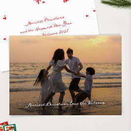 Cartão De Festividades Elegant Script Photo Merriest Christmas