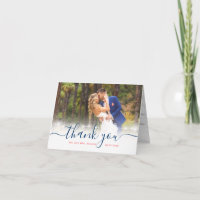 Elegant Script Wedding Photo Thank You Cards