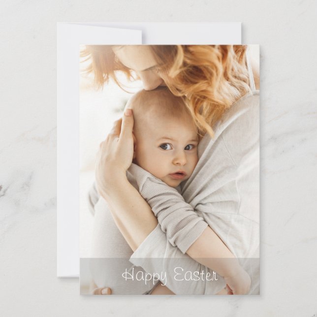 Cartão De Festividades Elegant Simple Personalized Modern Happy Easter (Frente)