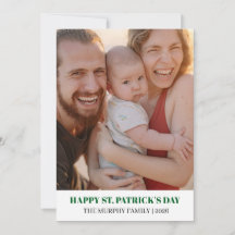 Elegant Simple Shamrock Photo St. Patrick's Day 