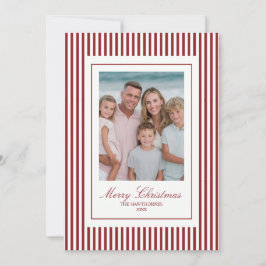 Cartão De Festividades Elegant Stripe Natal Laço Família Férias Foto