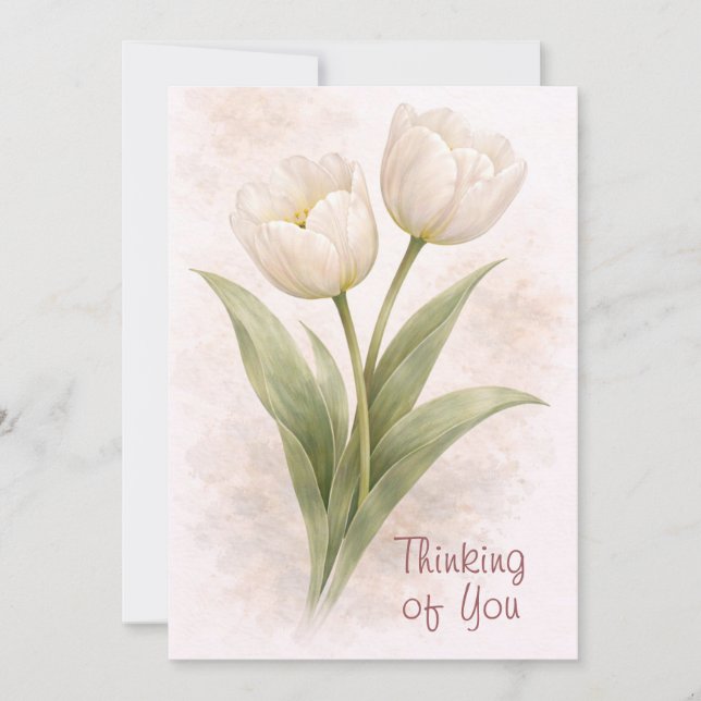 Cartão De Festividades Elegant Tulips Thinking Of You Card (Frente)