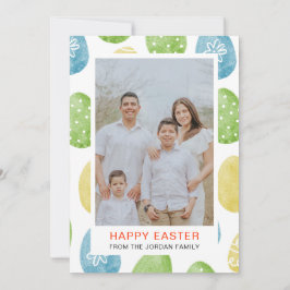 Cartão De Festividades Elegant Watercolor Eggs Pattern Happy Easter Photo