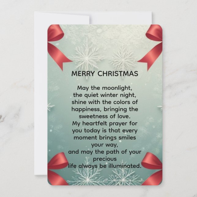 Cartão De Festividades Elegant Winter Snowflake Frame with Red Bows (Frente)