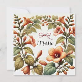Cartão De Festividades Elegante 1 Março Floral Saudação Mensagem Personal