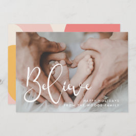 Cartão De Festividades Elegante Acredite na Foto Inspiracional de Natal