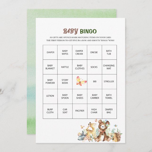 Cartão De Festividades Elegante Aquarela Que A Aventura Comece Bebê Sh (Frente/Verso)