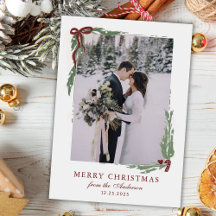 Elegante Arco com Fotografia de Natal com Verdura