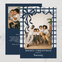 Elegante Arco e Xadrez Personalizado Foto Natal