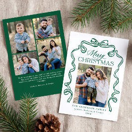 Cartão De Festividades Elegante Arco Verde Feliz Natal 5 Foto