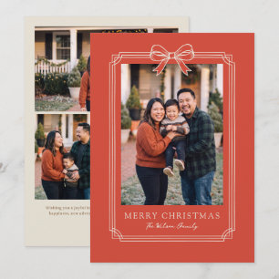 Cartão De Festividades Elegante Arco Vermelho Feliz Natal Família Foto