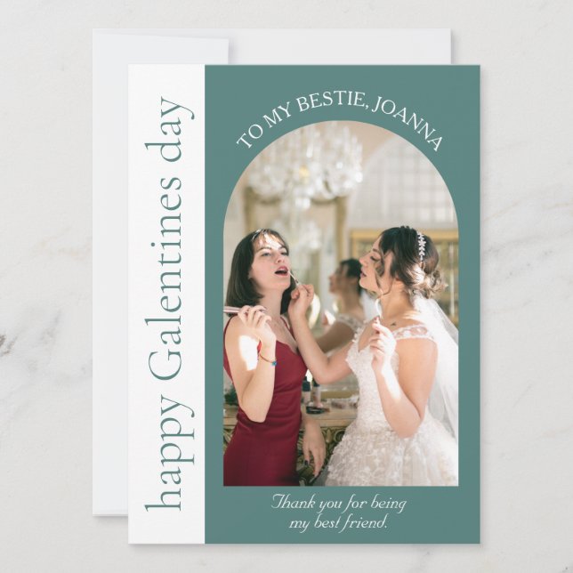 Cartão De Festividades Elegante Best Friends Galentines Day Bestie (Frente)