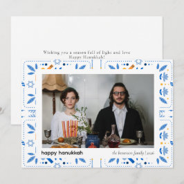 Cartão De Festividades Elegante Blue Happy Hanukkah Family 1 Foto