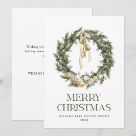 Cartão De Festividades Elegante Bohemian Christmas Wreath