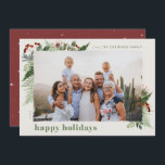 Cartão De Festividades Elegante Boho Greenery Dry Brusch Effect Photo<br><div class="desc">Este design de estilo boho neutro apresenta um verde de inverno mínimo, com porta de fotos com efeito de pincel seco e texto em cores de paleta de bolos. Adicione uma mensagem opcional na parte traseira ou altere o design do backer (3 opções disponíveis). DICA RÁPIDA: Para alterar a cor...</div>