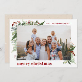 Cartão De Festividades Elegante Boho Greenery Dry Brusch Effect Photo