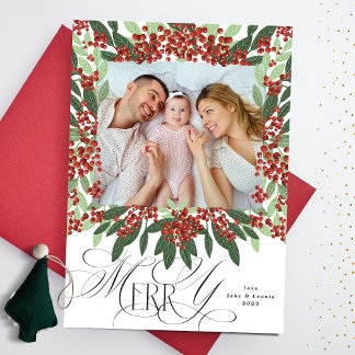 Cartão De Festividades Elegante Caligrafia Feliz Natal Uma Foto