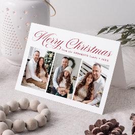 Cartão De Festividades Elegante Caligrafia Vermelha Feliz Natal 3 Foto