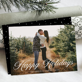 Cartão De Festividades Elegante Calligrafia de Feliz Natal Preto Foto