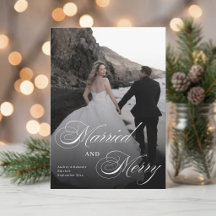 Elegante Casado e Alegre Foto Mínima de Natal