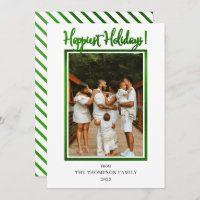 Elegante Clássico Faux Foil Happiest Holidays H